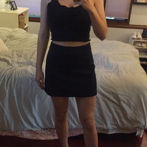 Free People Black Jean Skirt Size 6 Denim